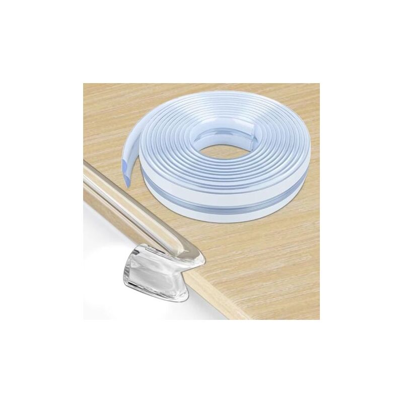 Gabrielle - Bande de pare-chocs transparente, protection transparente pour bébé 1515mm/5M, protection de table, de bord d'armoire et de coin, adaptée