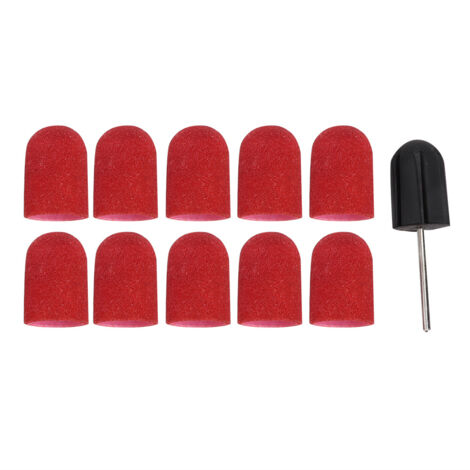 Bande de Ponçage pour Art des Ongles, Tête de Polissage et Meulage, Bague de Ponçage 16 x 25mm Rouge