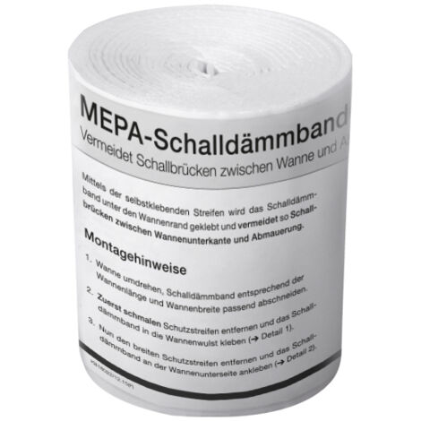 Bande de réduction du bruit MEPA en mousse PE, longueur 3,30 m, par pièce