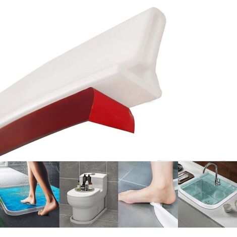 Bande de rétention d'eau pliable pour douche – Silicone adhésif – Barrière d'eau 50mm de large – Facile à installer – Séparation sèche et humide
