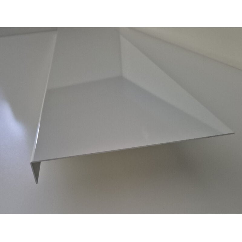 Bande de Rive Aluminium Blanc Pur ral 9010 Brillant (1 pli, retour 25 mm, ep 1.5mm) Hauteur : 120 mm