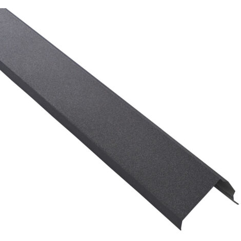 Bande de rive toiture acier galvanisé laqué mat aspect tuile L1,20 m - Coloris - Gris anthracite mat, Longueur - 1,20 m