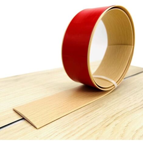 Bande de transition auto-adhésive pour revêtement de sol, bande de bord lisse pour revêtement de sol composite, 5 cm de large (1 mètre, beige).