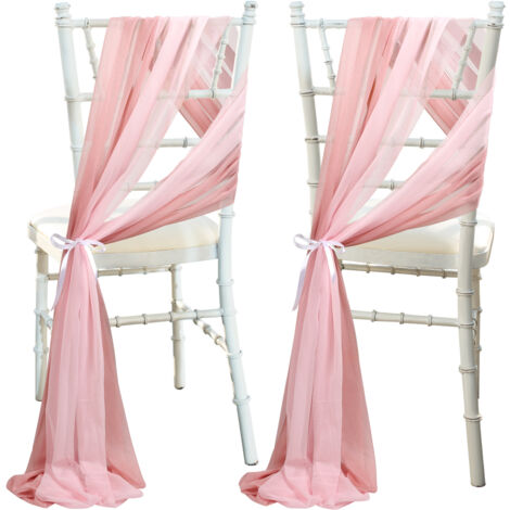 [Bande décorative pour chaises] DecoChic A8 Ruban et fils double couleur pour mariage – Polyester – 25x250cm – 8 paires