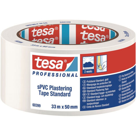 Bande d'enduit en PVC 60399 standard blanche longueur 33 m largeur 50 mm TESA (Par 6)