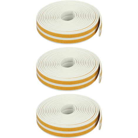 Bande d'étanchéité adhésive en mousse pour isolation portes et fenêtres - Rouleau blanc 6 pièces