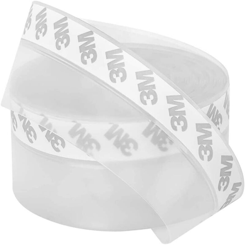 Bande d'étanchéité adhésive en silicone souple transparent de 5 m x 45 mm, étanche et insonorisante.