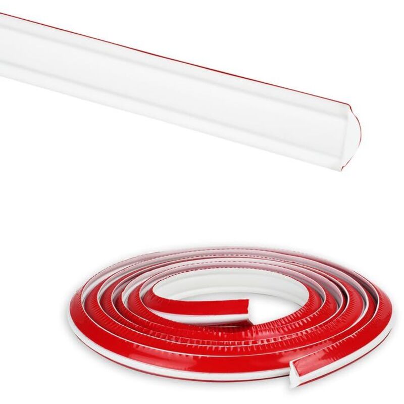 Bande d'Étanchéité Autocollante, Moulure Autocollante Flexible en Triangles PVC Auto-adhésif, Bandes de Calfeutrage pour Moulure Plafond, Évier,