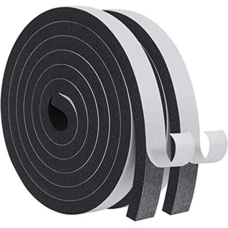 Bande d'étanchéité autocollante pour portes - Joint de fenêtre Joint en caoutchouc - Anti-collision - Insonorisé - Étanche et anti-poussière 30 x 10mm x 4M, Noir
