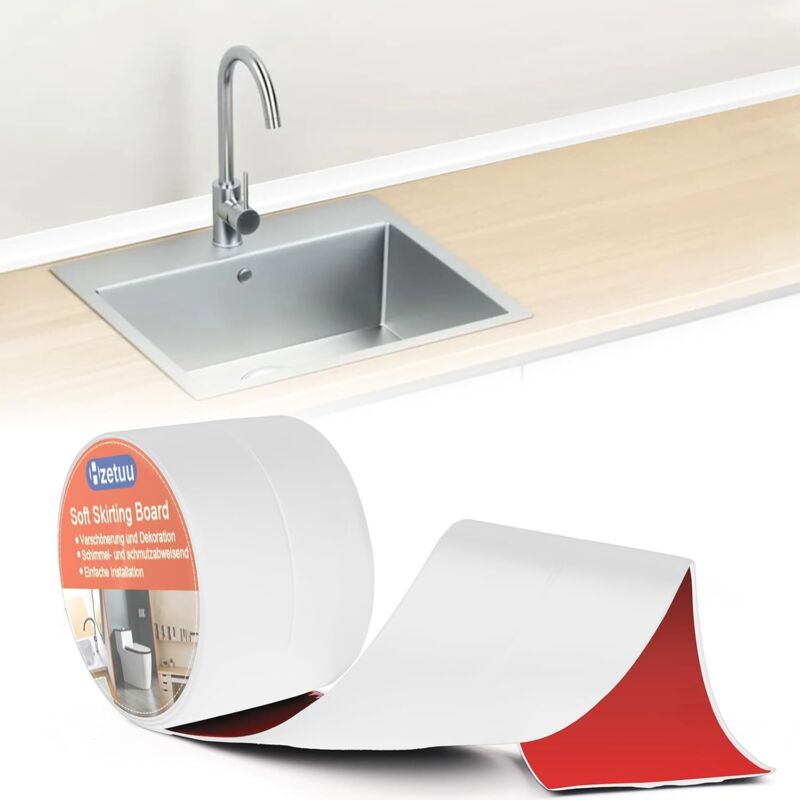 Bande D'étanchéité Autocollante Pour Salle De Bain - Pvc Imperméable, 60 Mm X 10 M, Facile à Monter Sans Perçage - Parfait Pour Les Plans De Travail