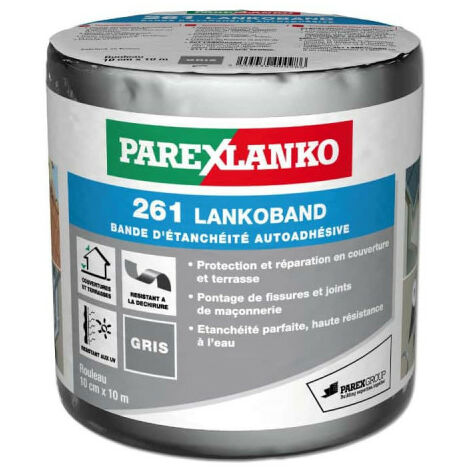 Bande d'étanchéité autocollante pour toiture 261 Lankoband PAREXLANKO - Gris - 10 cm x 10 m