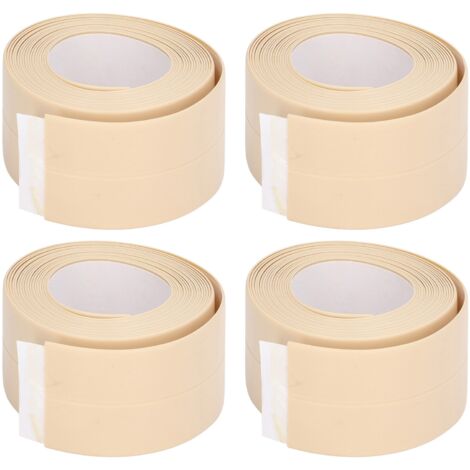 Bande d'étanchéité de cuisine en PVC, 4 pièces, ruban d'étanchéité auto-adhésif étanche pour évier de salle de bain