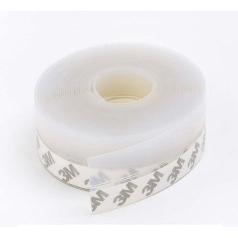 Bande d'étanchéité en silicone transparente de 10 m, bande d'étanchéité inférieure de porte étanche, coupe-vent et anti-poussière