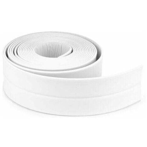 Bande D'étanchéité Salle de bains - Joint silicone blanc - Ruban baignoire PE auto-adhésif - Cuisine - Coin calfeutrage - UX inclus - 320x3.8CM