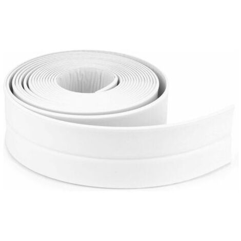 Bande D'étanchéité Salle de bains - Joint silicone blanc - Ruban baignoire PE auto-adhésif - Cuisine - Coin calfeutrage - UX inclus - 320x3.8CM