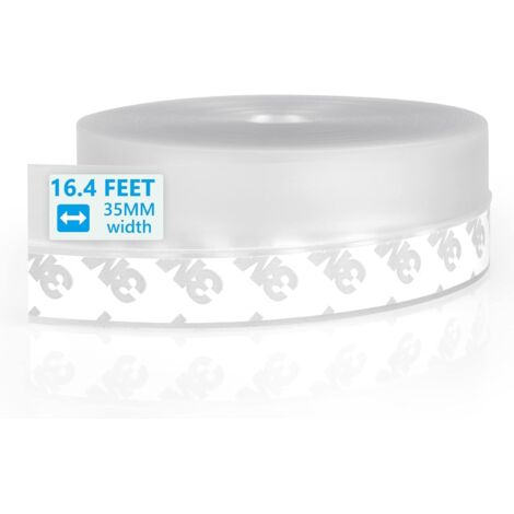 Bande d'étanchéité silicone 5m x 35mm – Joint adhésif pour portes et fenêtres – Imperméable, coupe-vent, anti-poussière – Installation facile - 5mx35mm