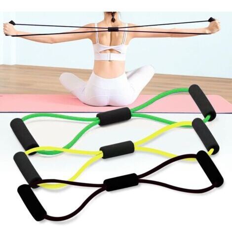 Bande di resistenza di forma figurata 3er-Set (forma otto), per yoga, pilates e squat, allenamento muscolare, espansore fitness, banda di resistenza per allenamento a casa e nel centro fitness.
