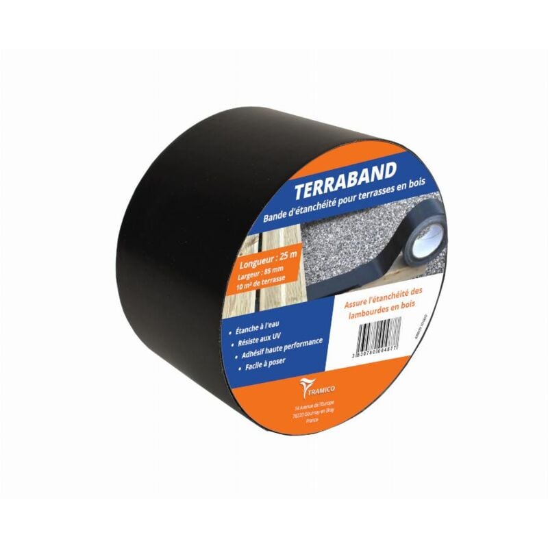 Bande d'étanchéité tramico Terraband pour terrasse Bois - 85 x 0,3 mm - l 25 m - 3201000000