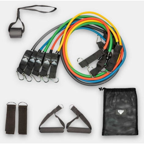 Bande elastiche per il fitness: un set di 5 bande di resistenza con maniglie
