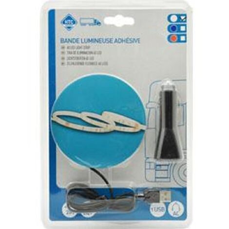 Bande flex. adh. 48 Leds 2m 1224V USB - Blanc