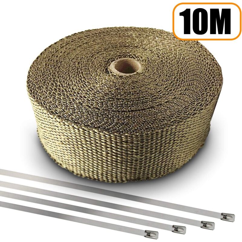 Bande Isolante Thermique en Titanium Magma, Ruban pour Systèmes d'Échappement Moto, 10M x 50mm