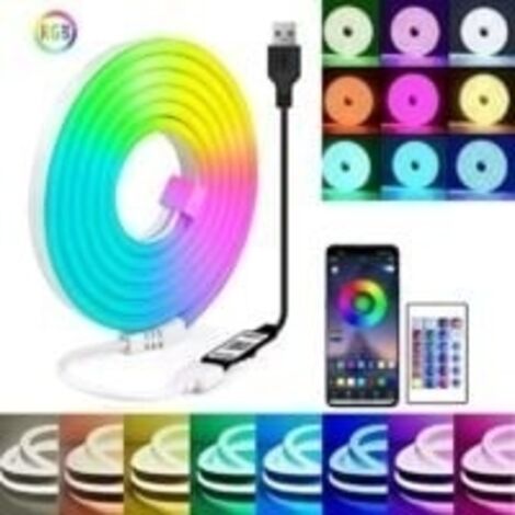 Bande LED 5M pour Extérieur, Bande LED RGB Étanche IP68 pour Extérieur, Compatible avec une Télécommande/APP avec Synchronisation Musicale et Fonction de Minuterie pour Balcons, Toits et Jardins
