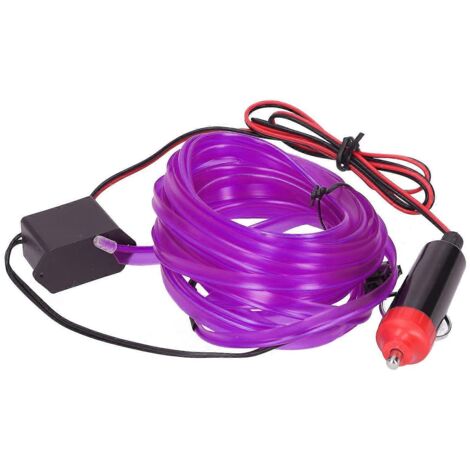 Bande LED Auto 5m/16.4ft Violette – Lumière d'Ambiance Intérieure 12V DC avec Allume-Cigare, Éclairage Lumineux pour Voiture, Décoration LED Flexible.