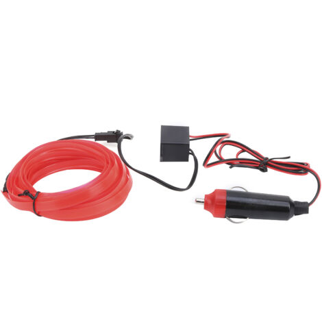 Bande LED Automatique de 3 Mètres, Allume-Cigare, Lumière Néon, Tube de Fil de Conduite pour éclairage Intérieur de Voiture (Rouge).