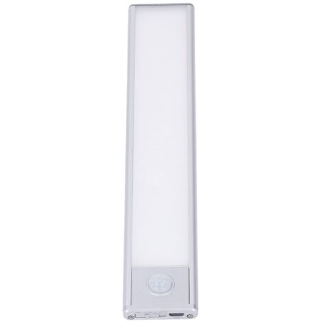 Bande LED avec détecteur de mouvement 39 LEDs, fixation aimantée, rechargeable USB, couleur argentée