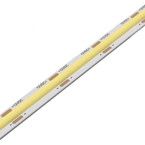 Bande led cob 12v flexible, fixation adhésive - Connexion : Mini-connexion LED M1 - Flux lumineux : 1000 lm/ml - Largeur : 8 mm - Longueur : 1200 mm - Puissance : 12 W - HALEMEIER