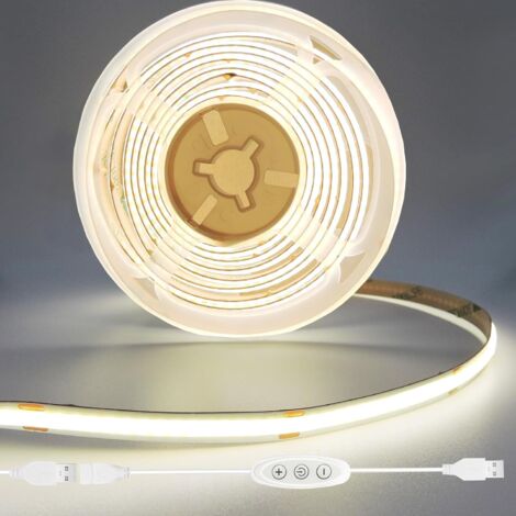 Bande LED COB blanc naturel dimmable, éclairage bureau maison moderne