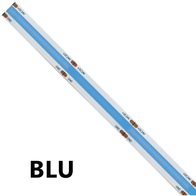 Alcapower - Bande led cob monochrome 15W/MT 24V Bobine 5m Bleu