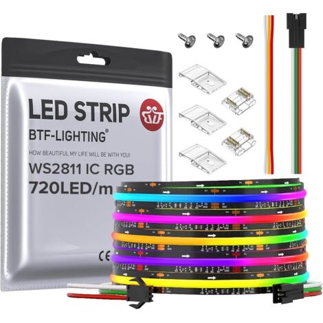 Bande LED COB RGB flexible, ruban sans points décoration intérieure moderne