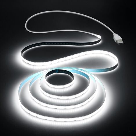 Bande LED COB USB blanc froid, éclairage TV décoration intérieure