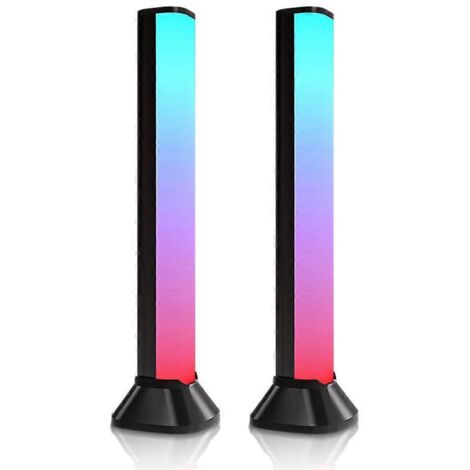 Bande LED d'ambiance pour voiture, lumière rythmique colorée, lampe décorative, musique, activation rythmique - Pack de 2
