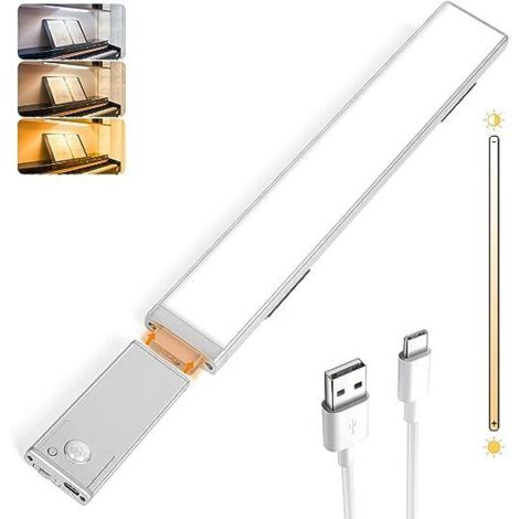 Bande LED de 40 cm pour armoire avec détecteur de mouvement, pour une utilisation intérieure. Câble inclus.
