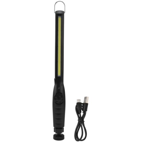 Bande LED de travail COB 2200 mAh à intensité variable, rechargeable, avec crochet et aimant. Éclairage d'urgence