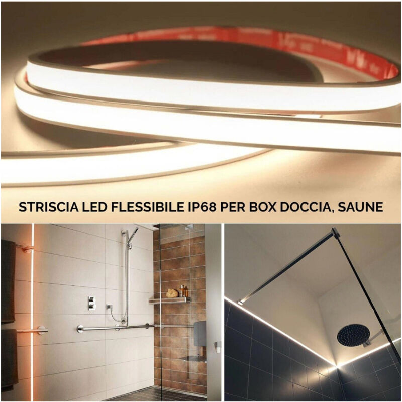 Bande Led Ip68 Cob Flexible Neon Dimmable 24v Light Shower Stall Bath Tub