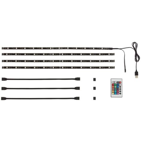 Briloner – Bande LED RGB 2 m 2,5 W dimmable – Télécommande USB – Rétroéclairage TV – 48 couleurs – Installation facile avec accessoires inclus