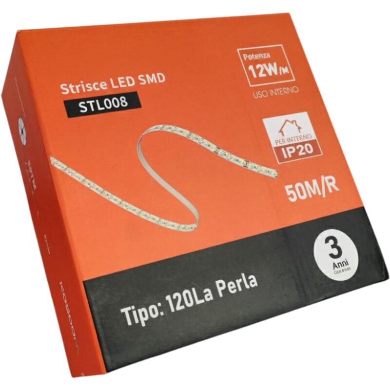 Bande LED Pro 50m intérieur - Lumière naturelle 4000K, 24V, 1375 lm/m, IP20, coupe 1,8 mm