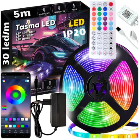 Bande LED RGB 5 m 150 LED néons contrôleur de musique application de contrôle à distance