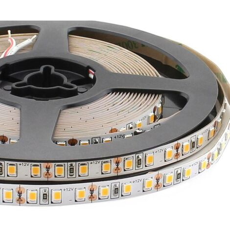 Bande LED SMD2835 mono-couleur, puce LED Samsung, DC12V, 5m