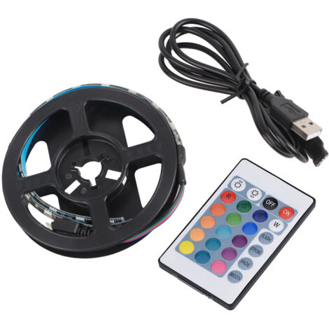 Bande LED USB RGB 120° Imperméable avec Télécommande 24 Touches - 1.09m