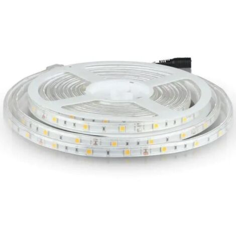 Bande LED V-TAC SMD5050 4,8 W/m 5 m 30 LED/m 12 V Blanc chaud IP65 10 mm