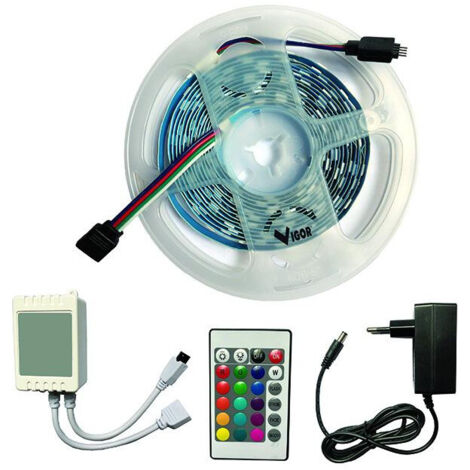 Bande LED Vigor bruco-xl, multicolore, 5 mètres, 24W-RGB