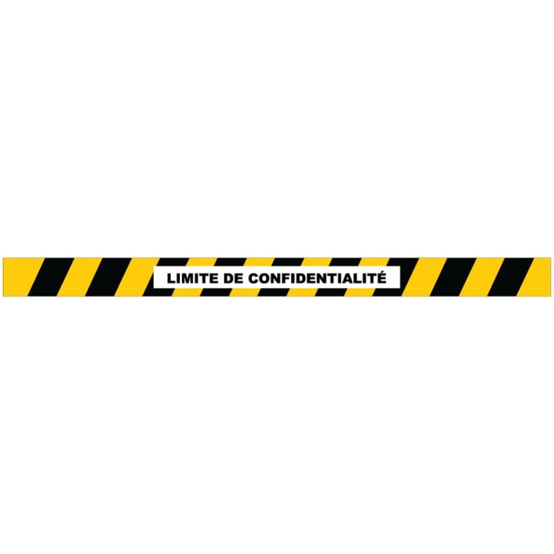 Bande limite de confidentialité jaune noir pour sol - 1000x70 mm - 4007212
