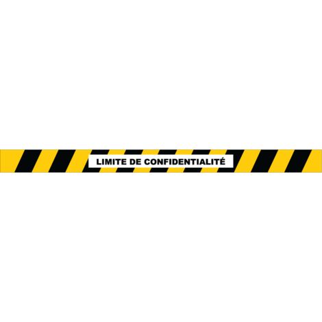 Bande limite de confidentialité jaune noir pour sol - 1000x70 mm - 4007212