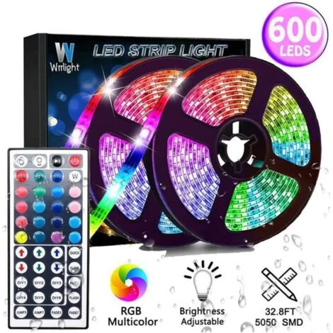 Bande lumineuse  - 5M - 300 LED RGB SMD 3528 - Télécommande IR - Multicolore