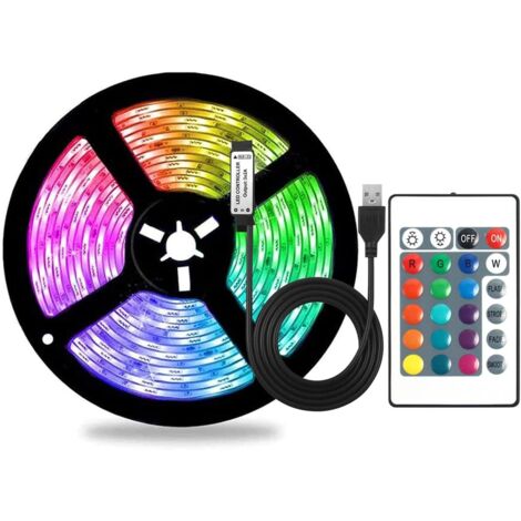 Bande lumineuse changeant de couleur, lumières LED avec télécommande pour décoration de la maison, （30led/m-2m）non étanche