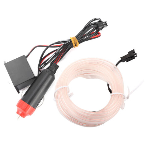 Bande Lumineuse décorative de Voiture, Akoozn éclairage intérieur Lecteur d'allume-Cigare Automatique LED EL pièces de Modification de Lampe Froide 4 mètres(Blanc)